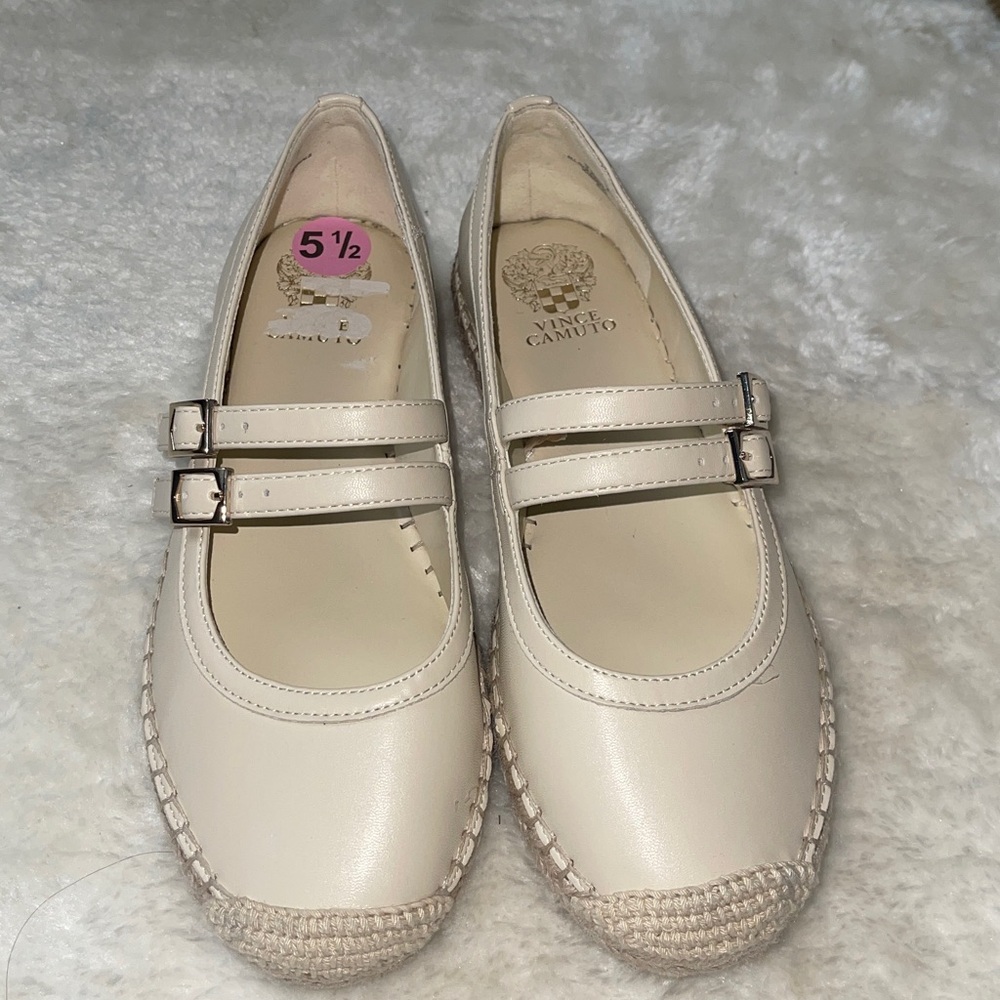 Vince Camuto Cream Double Strap Dress Shoes